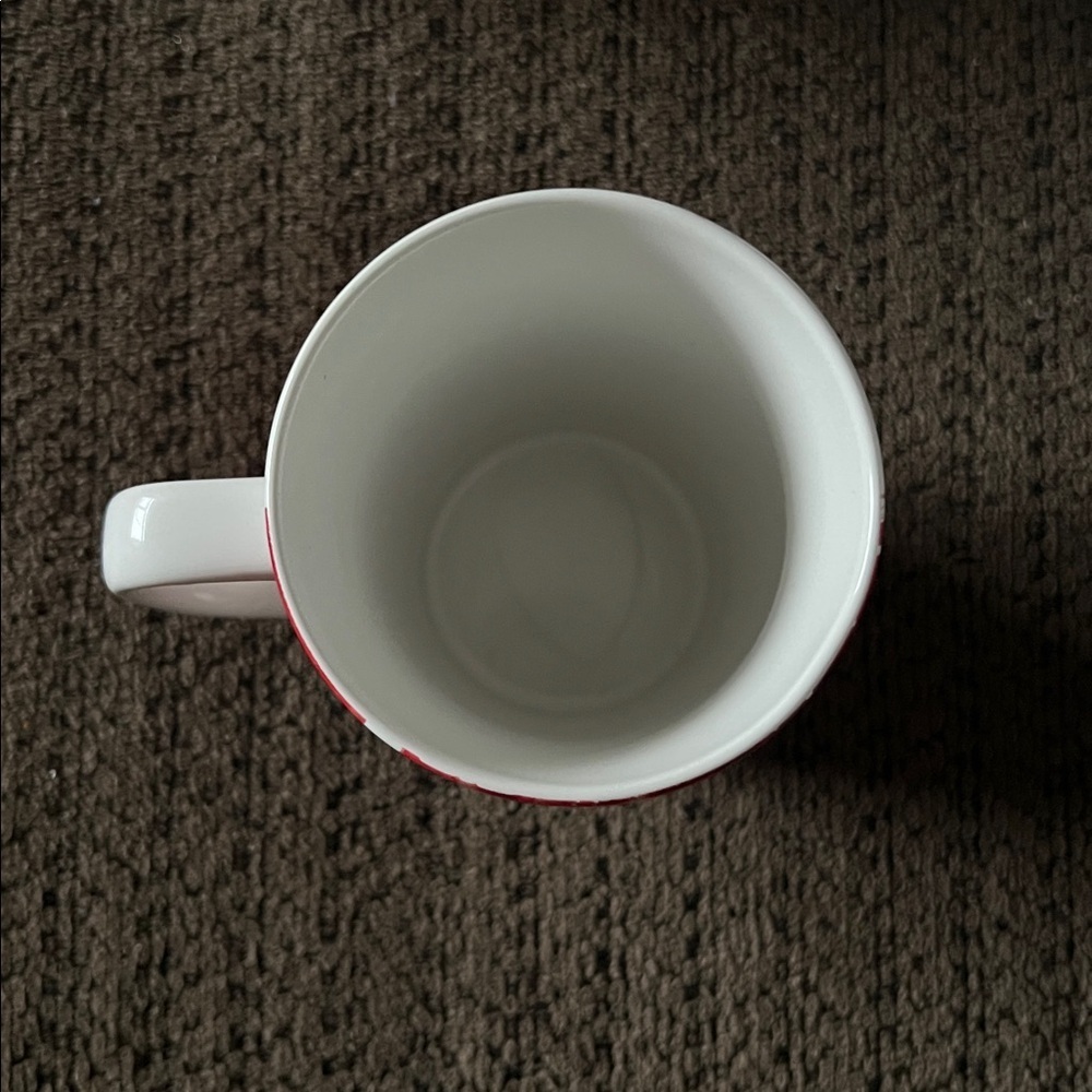 Starbucks 2014 Red Watercolor Gold Circle 16oz Ceramic Coffee Mug - Picture 3 of 4